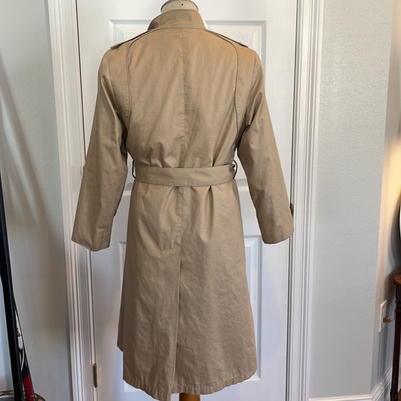 London fog rain coat trench khaki removable zipper fur lining 8 Petite 8P - Picture 9 of 16